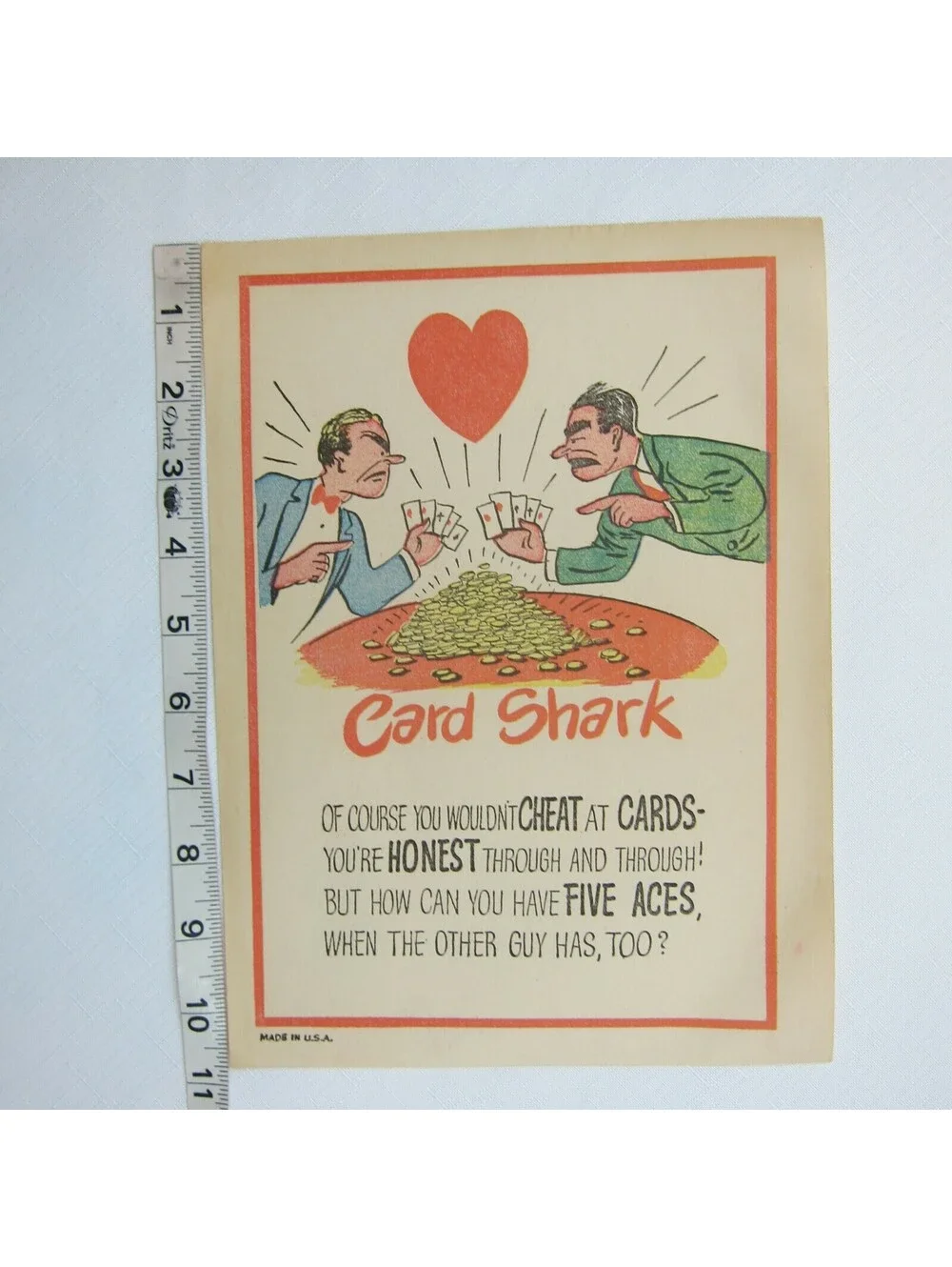 Vintage Vinegar Valentine Card Shark Penny Dreadful Sarcasm Insult Poem Ephemera